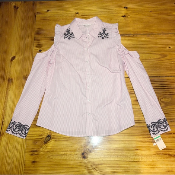 LAST CHANCE Nanette Lepore cold shoulder shirt - Picture 2 of 6